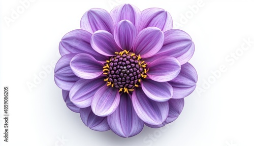 Stunning Purple Flower with Intricate Petals and Vibrant Details on White Background for Nature Lovers and Floral Art Enthusiasts