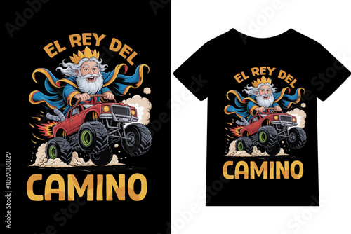  El rey del camino -Diseño de camisetas, frases, carteles, tazas y tipografía creativa