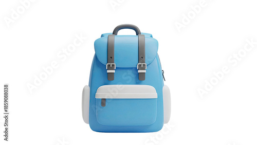 Blue Backpack with White and Gray Accents