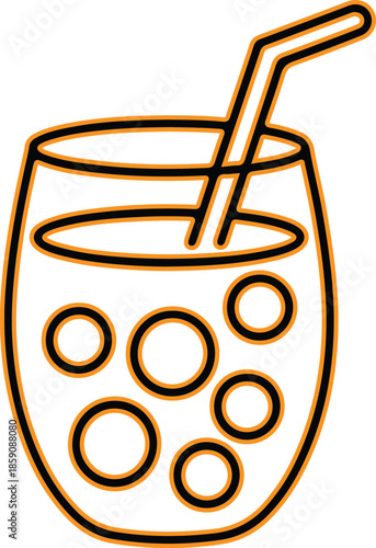 Boba tea drink vector icon illustration