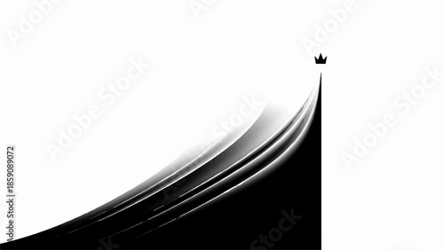 Abstract representation of reaching the pinnacle of success with a subtle crown accent.