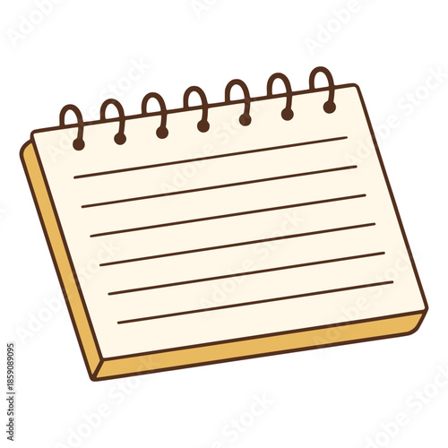 Spiral notebook task list work flat color vector illustration template design