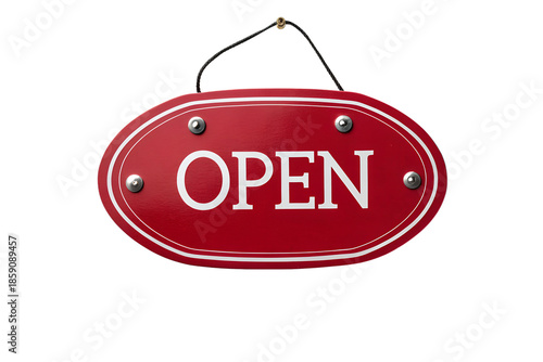 Red sale sign hanging for shopping and retail