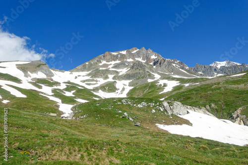 mountain landscape in the Italian alps on a July Morning 
