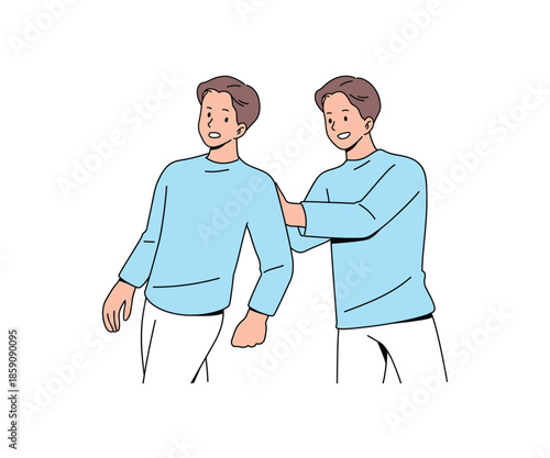 Push yourself concept. Support & Encouragement. The Emotional Journey. Flat Vector.