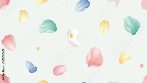 A colorful abstract illustration of pastel petals on a soft background vector design