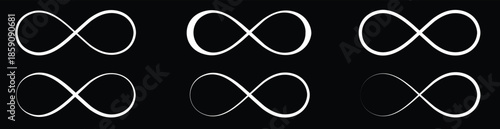 Modern abstract infinity icons presented in repeating loop pattern minimalist style