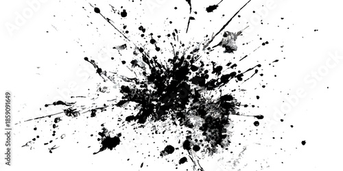 Vector black Ink splatter distressed texture design 