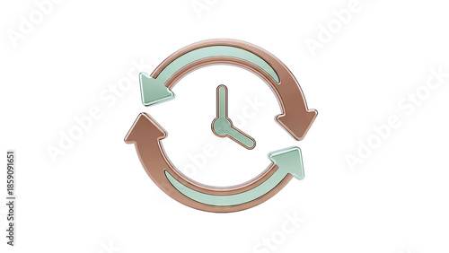 Time Management Concept: Clock with Arrows on White