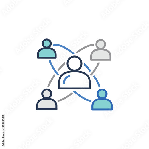Connecting people through a network of relationships, showcasing teamwork and community