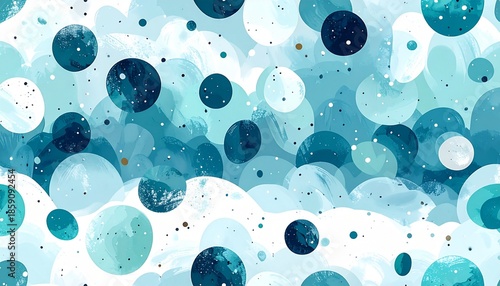 Abstract Bubble Pattern Background with Soft Blue Circular Shapes