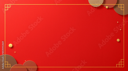 Minimal Gold Corner Accent Chinese New Year Background