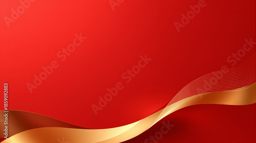 Minimal Gold Ribbon Chinese New Year Background