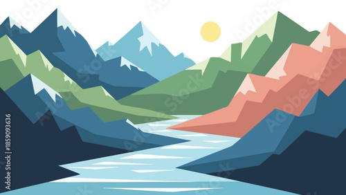 mountain landscape vector illustration