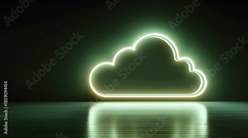 Glowing Cloud Silhouette Reflected on a Smooth Surface in Dark Environment. © sungedi