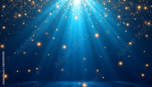 Gold Confetti Blue Carnival Background