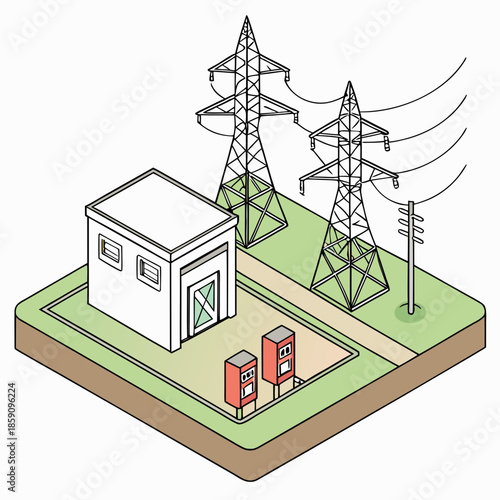 Electricity substation with transformers
