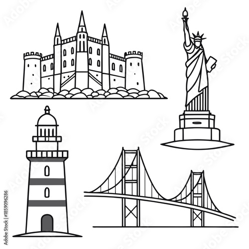 Iconic landmarks and structures