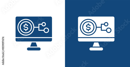 Digital Economy Glyph, with light and dark background