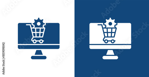 E-Business Glyph, with light and dark background