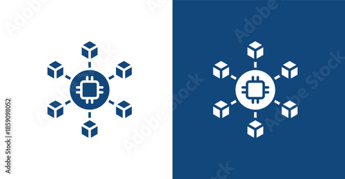 Blockchain Glyph, with light and dark background