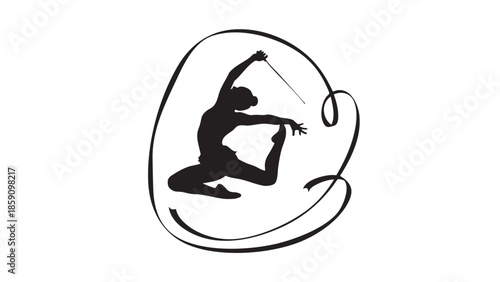 Elegant silhouette of a musician playing a violin with a dynamic pose