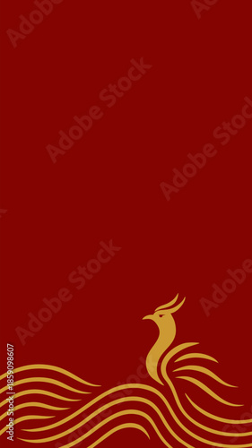 Imlek, Phoenix Ripple, Elegant gold dragon illustration suitable for cultural, festival, and traditional design projects.