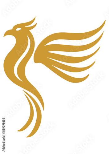 Imlek, Phoenix Ripple, Elegant phoenix illustration suitable for branding, logos, and digital media representing rebirth and strength.