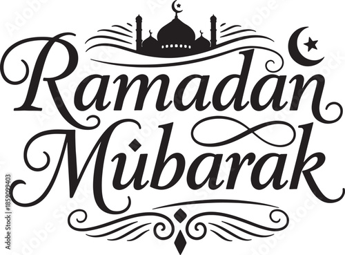 Ramadan Mubarak Islamic Typography Vector Design