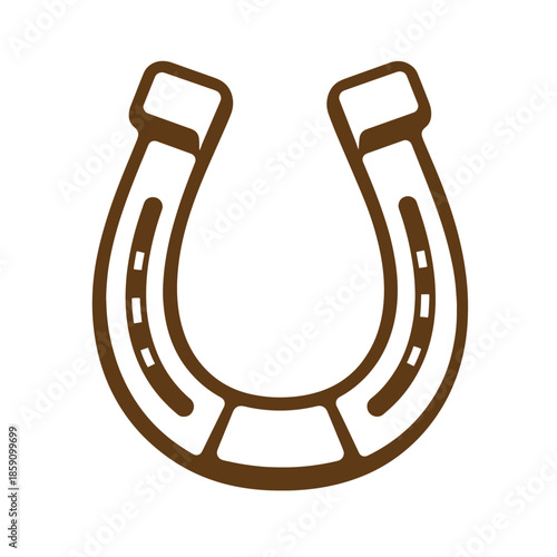 Vintage Brown horseshoe icon symbol isolated on white background