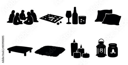 Family game night indoors with snacks and cozy atmosphere