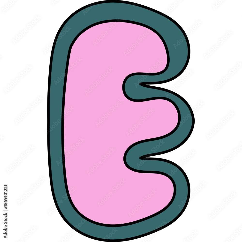 Naklejka premium Cute Letter Illustration