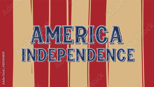 America Independence Day design, red and blue stripes, patriotic theme, holiday celebration, American flag colors, vector illustration