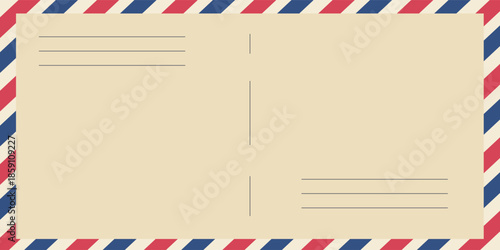 Postal background. Inserts for the letter. Vector illustration