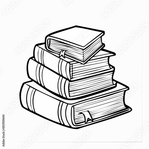 Stack of Books Outline Icon. Education and Reading Symbol Vector.