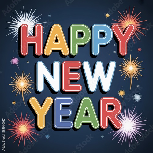 Wallpaper Mural Vibrant 2026 New Year Celebration Background with Colorful Typography and Fireworks Display Perfect for Festive Greetings and Party Invitations Torontodigital.ca