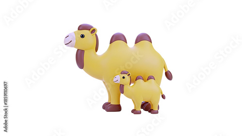 Cartoon Camels: Mother and Baby
