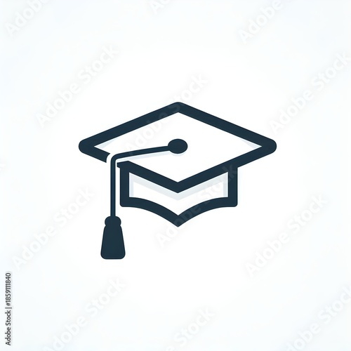 Graduation hat. Simple design. outline, flat, glyph, and minimalist.  Vector illustration