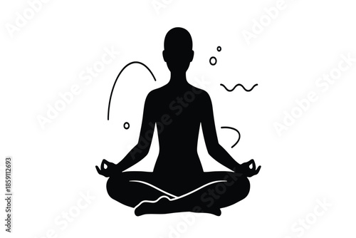 Mindfulness Meditation Lotus Pose Aura Silhouette
