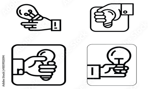 Hand gesture icons set showing approval, rejection and selection actions
