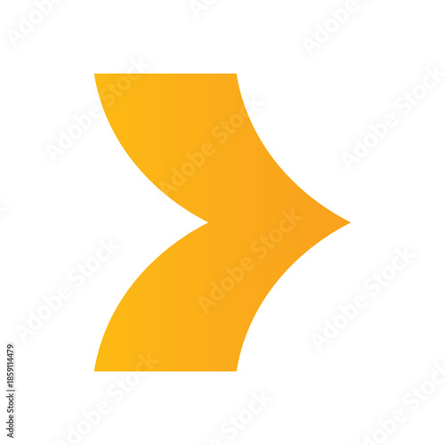 Arrow logo company name template. D yellow color letter logo
