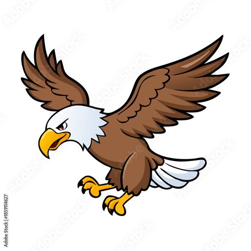 Bald eagle flying and normal position draw on white background vector illustration. Mode by Illustrator for moral cartoon ... See More