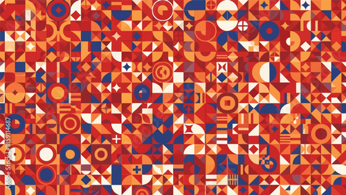 Dynamic Geometric Abstract Pattern Retro Modern Creative Background