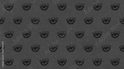 Simple repeating eye pattern with a texture background featuring a handcrafted aesthetic style