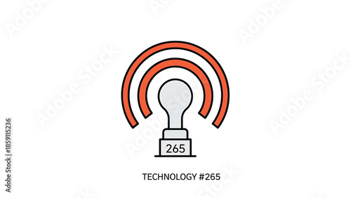 Creative illustration of a lightbulb with signal waves, representing technology and innovation.