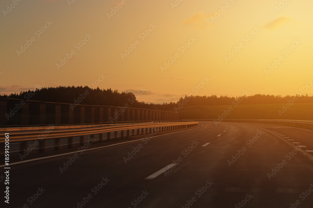Fototapeta premium evening views of the road highway on a sunny day in summer.