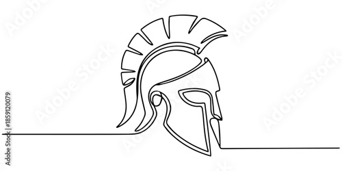 spartan helme Spartan warior helment outline drawing illustration. one continuous line drawing of roman knight headgeart eps Continuous one line drawing of spartan helmet. Medieval, greek, roman, trad