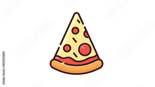 Delicious pizza slice with cheese and pepperoni, ready to eat and enjoy the flavor.