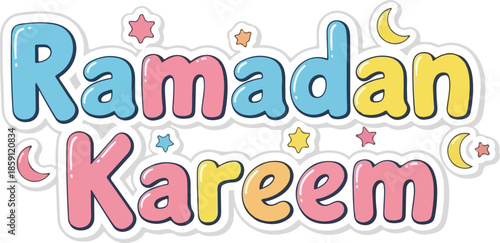 Ramadan Kareem Sticker Colorful and Festive Design for Muslim Celebrations
