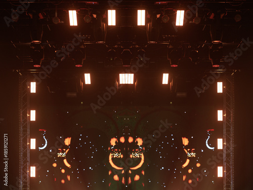 Stage light and smoke on stage, lighting and spotlights.	